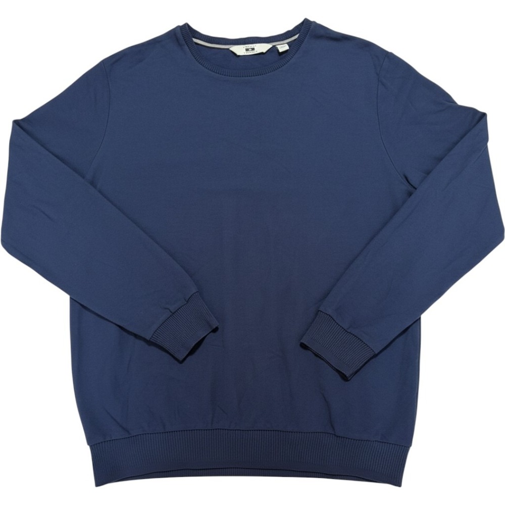 Joseph Abboud Mens Navy Blue 100% Supima Cotton Crewneck Sweater Ribbed Trim XL